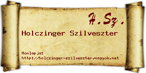Holczinger Szilveszter névjegykártya